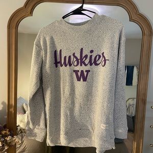 Purple and grey University of Washington UW Huskies sweatshirt